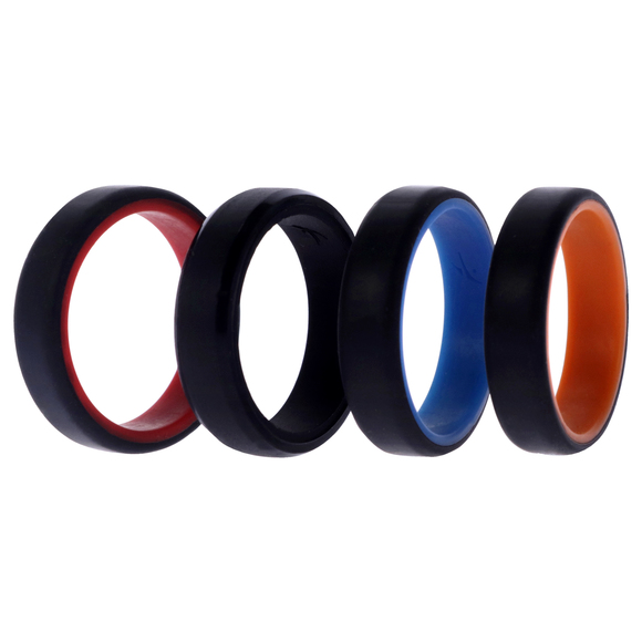 Silicone Wedding 6mm Brush 2Layer Ring Set - MultiColor by ROQ - Picture 2 of 2